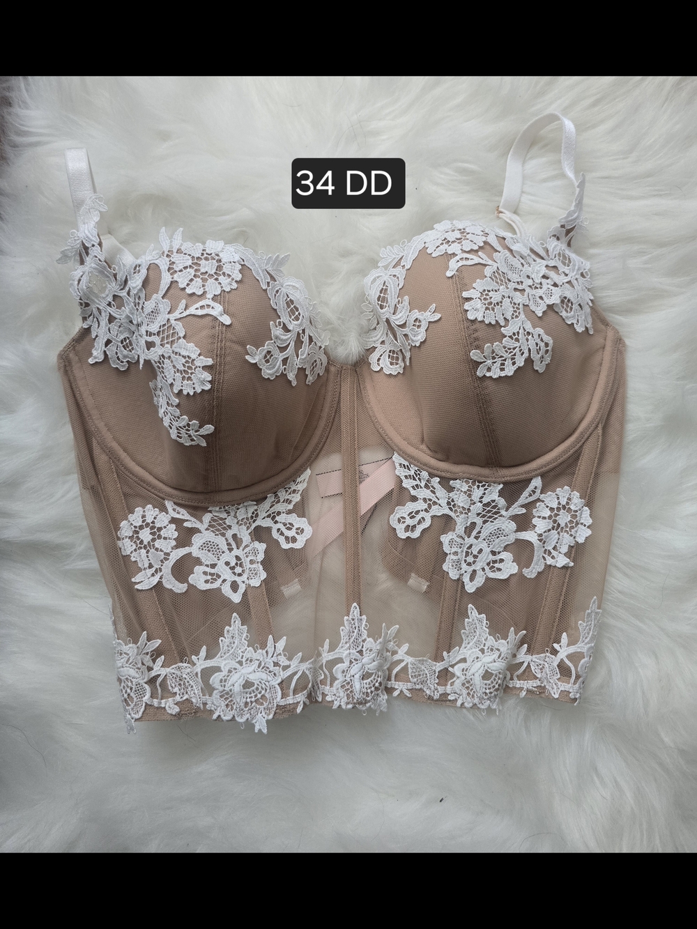 NEW - Victoria's Secret Dream Angels Lace Longline Bustier Bra 34DD